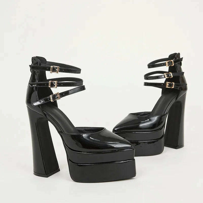 New brand Women Sandals Fashion Summer Shoes Sexy Ankle Strap Platform Wedges High heels Gladiator Sandals Female Chunky Shoes - KIMLUD