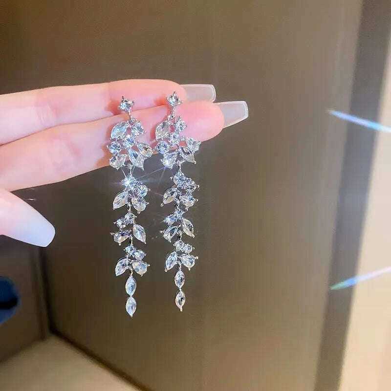 New Fashion Trend Unique Design Elegant Exquisite Light Luxury Long Tassel Earrings Female Jewelry Party Premium Gift Wholesale - KIMLUD