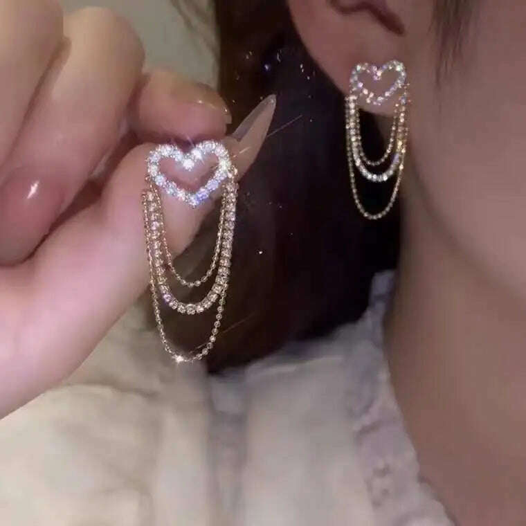 New Fashion Trend Unique Design Elegant Exquisite Light Luxury Long Tassel Earrings Female Jewelry Party Premium Gift Wholesale - KIMLUD