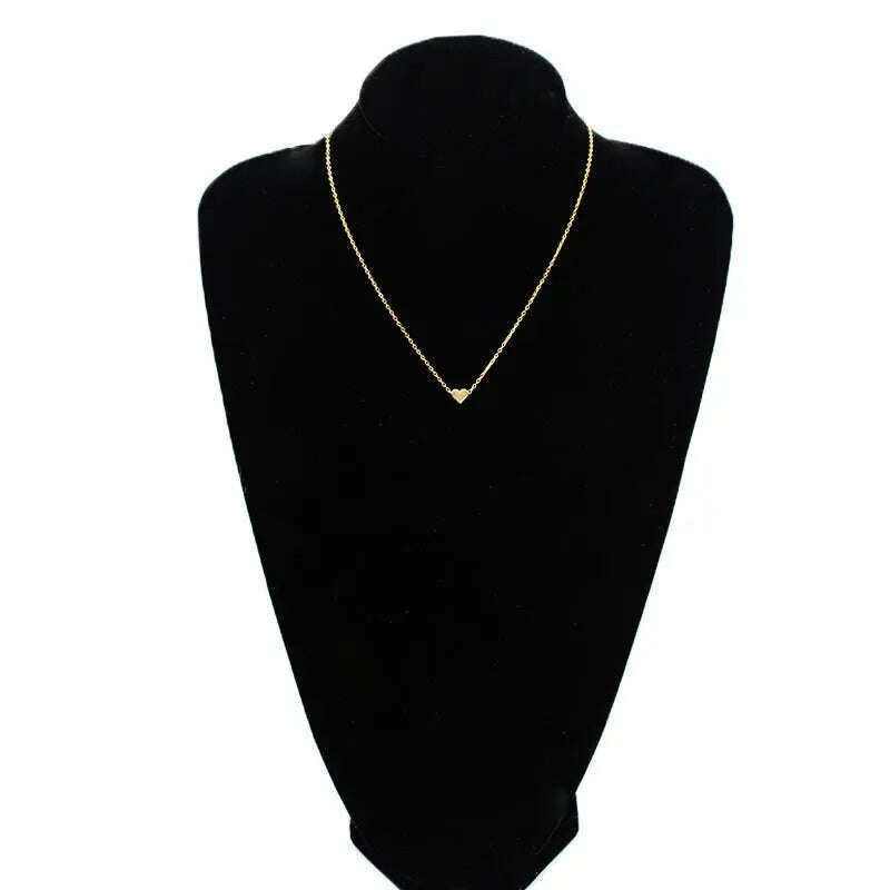 New Minimalist Clavicle Necklaces for Women Tiny Heart LOVE Necklaces Dainty Fashion Jewelry Beach Summer Collares Bijoux - KIMLUD