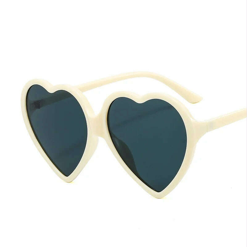 New Trendy Big Heart Shape Sunglasses Women Sexy Fashion Black Oversized Sun Glasses for Female Male Party Travel Shades Eyewear - KIMLUD