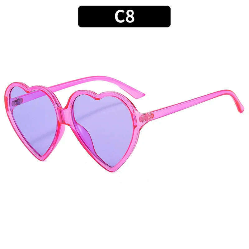 New Trendy Big Heart Shape Sunglasses Women Sexy Fashion Black Oversized Sun Glasses for Female Male Party Travel Shades Eyewear - KIMLUD