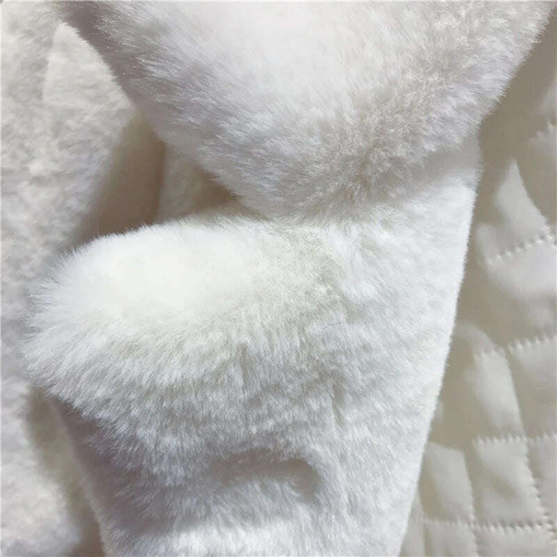 New Women Autumn Winter Furry Warm Fur Outerwear Fashion Loose Faux Fur Rabbit Long Jacket Casual Thickened Fur Coat - KIMLUD