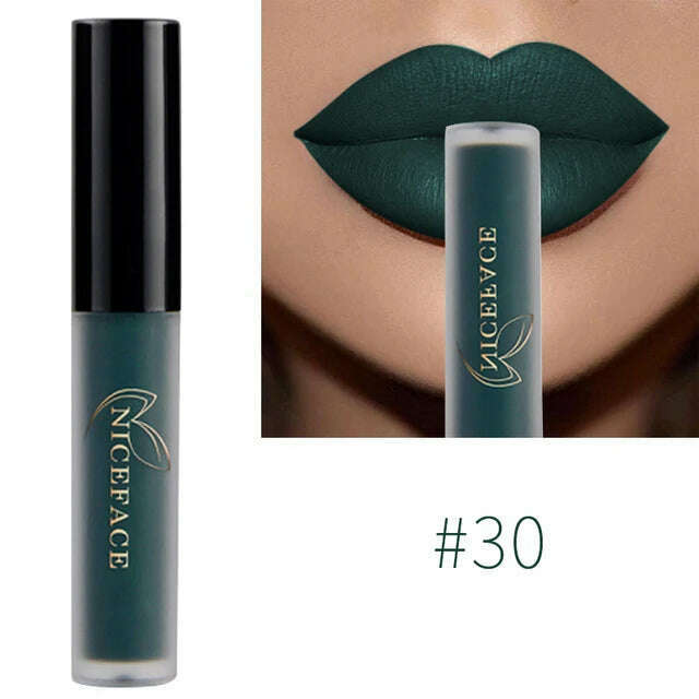NICEFACE Nude Matte Liquid Lipsticks Waterproof Long Lasting Lip Gloss Sexy Red Velvet Lip Tint Women Makeup Cosmetics Batom - KIMLUD