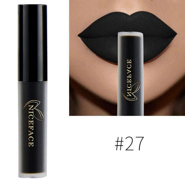 NICEFACE Nude Matte Liquid Lipsticks Waterproof Long Lasting Lip Gloss Sexy Red Velvet Lip Tint Women Makeup Cosmetics Batom - KIMLUD