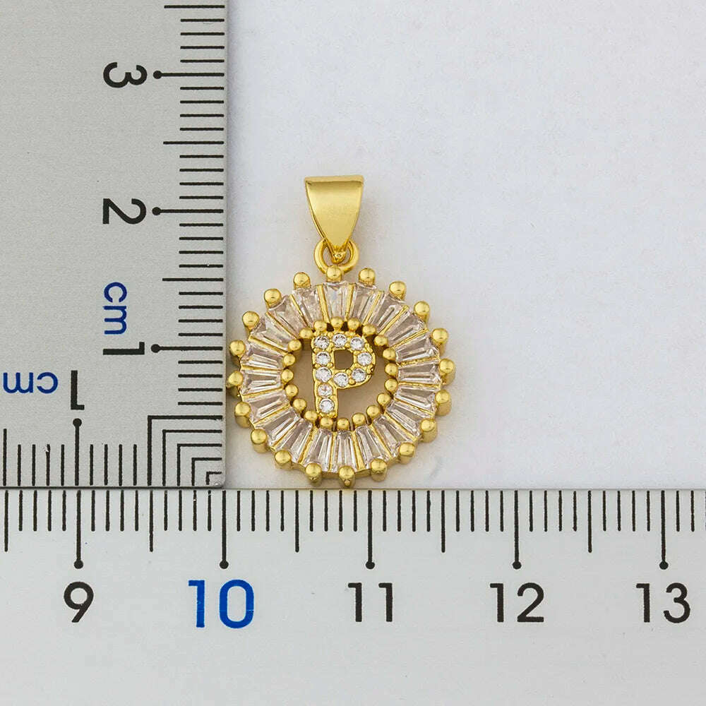 Nidin Hot Sale Women Girls Initial Letter Necklace 26 Letters Charm Family Name Pendant Top Quality Copper Zircon Jewelry Gift - KIMLUD