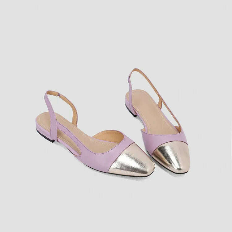 33-43 Women Real Leather Shoes Luxury Brand Designer Mix-color Slingback High Heeled Pumps Ladies Spring Summer Sandals - KIMLUD