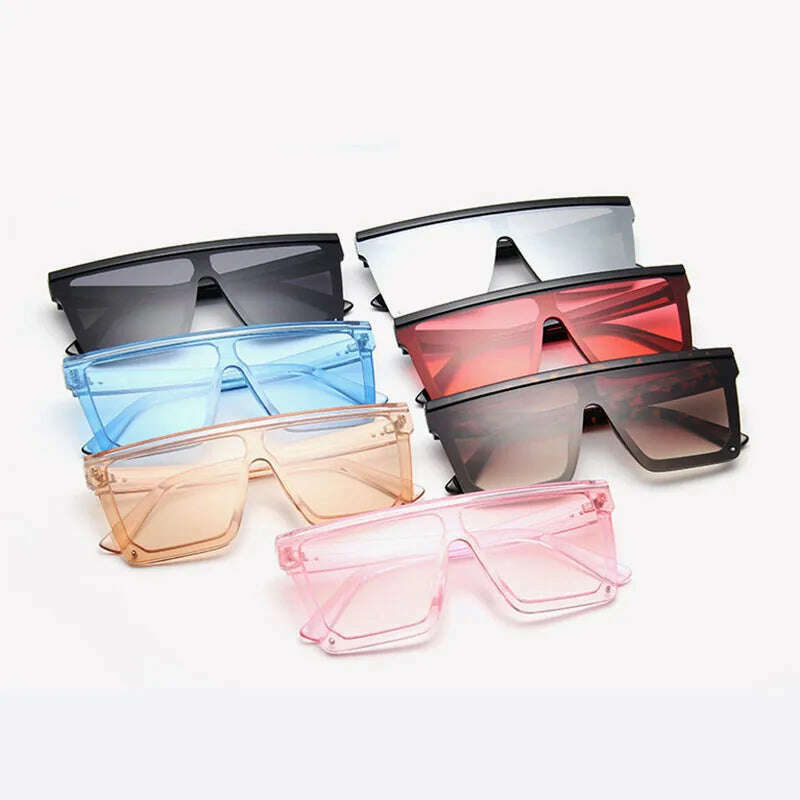 OLOPKY 2022 Oversized Square Sunglasses Women Vintage Big Frame Women Sun Glasses Fashion Shades for Women/Men Gafas De Sol - KIMLUD