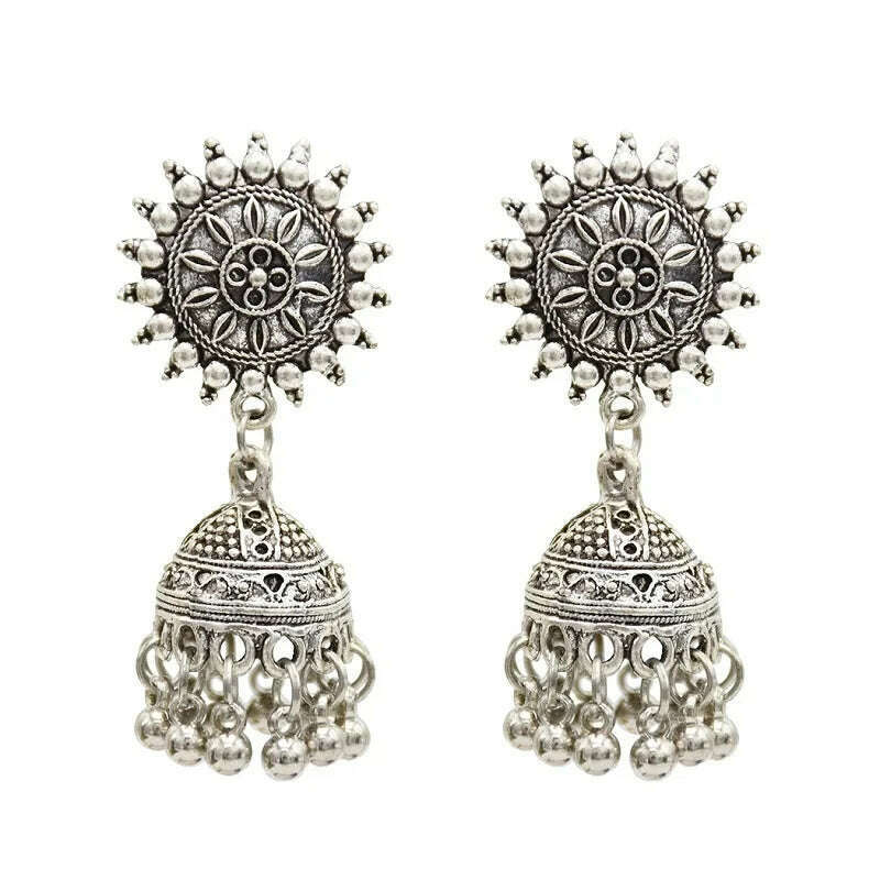 Pakistan Turkish Ethnic Coin Choker Necklace Earrings for Women Vintage Gypsy Indian Afghan Dress Collar Statement Jewelry Sets - KIMLUD