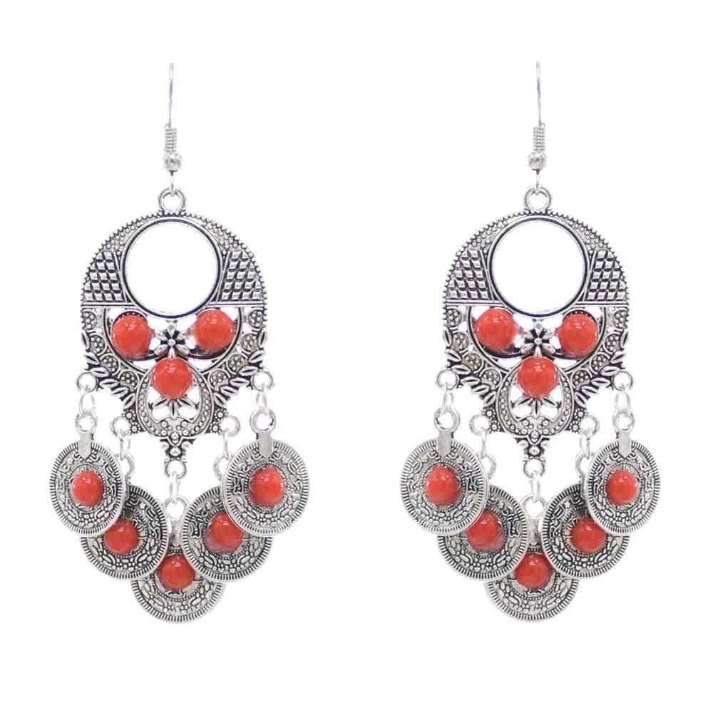 Pakistan Turkish Ethnic Coin Choker Necklace Earrings for Women Vintage Gypsy Indian Afghan Dress Collar Statement Jewelry Sets - KIMLUD