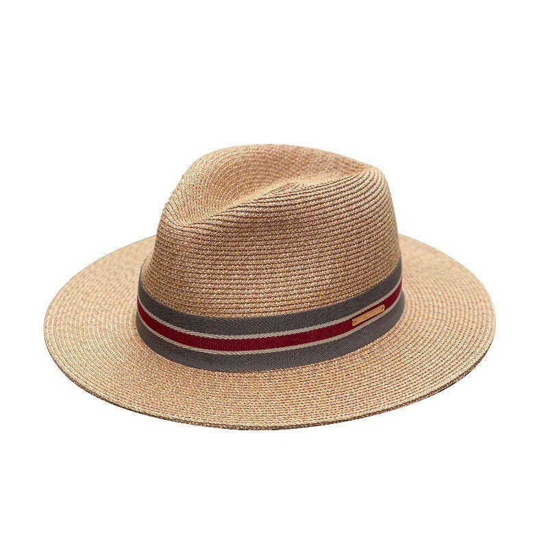 Panama Straw Hat Unisex Top Hat Fedora Hat Big Head Size Sunshade Adjustable Elegant Gentleman Versatile Style - KIMLUD