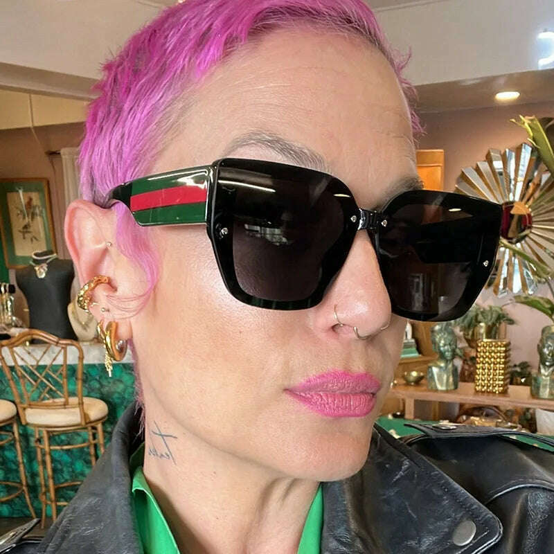KIMLUD, Polygonal Mix Color Sunglasses Irregular 2024 New Women Sunglasses Retro Fashion Concave Shape Girls Eyewear Luxury Designer, KIMLUD Womens Clothes