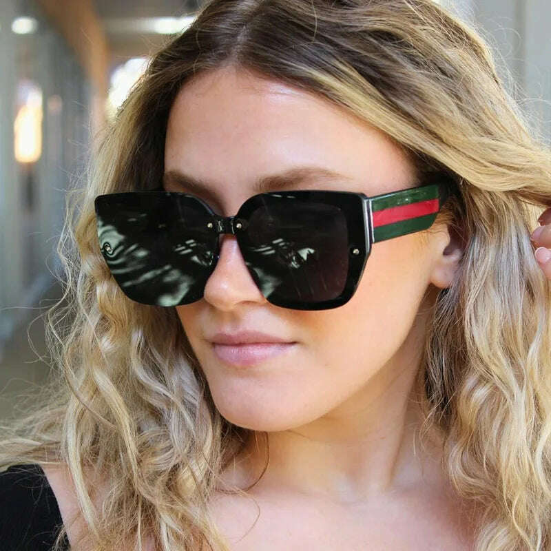 KIMLUD, Polygonal Mix Color Sunglasses Irregular 2024 New Women Sunglasses Retro Fashion Concave Shape Girls Eyewear Luxury Designer, KIMLUD Womens Clothes