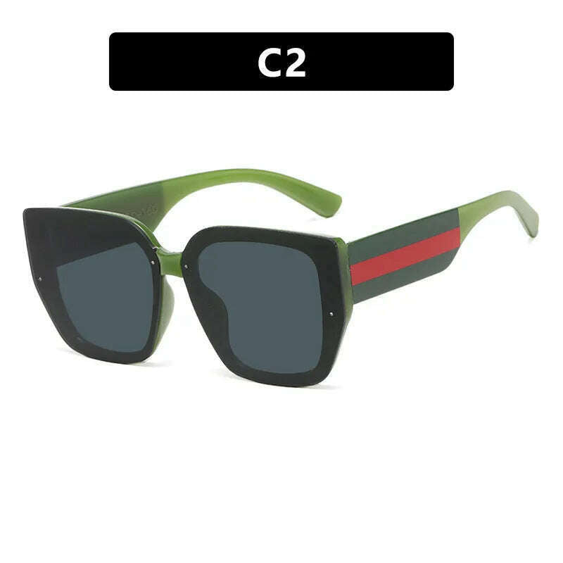KIMLUD, Polygonal Mix Color Sunglasses Irregular 2024 New Women Sunglasses Retro Fashion Concave Shape Girls Eyewear Luxury Designer, M410-C2, KIMLUD APPAREL - Womens Clothes
