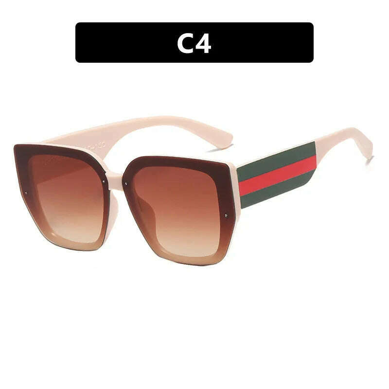 KIMLUD, Polygonal Mix Color Sunglasses Irregular 2024 New Women Sunglasses Retro Fashion Concave Shape Girls Eyewear Luxury Designer, M410-C4, KIMLUD APPAREL - Womens Clothes
