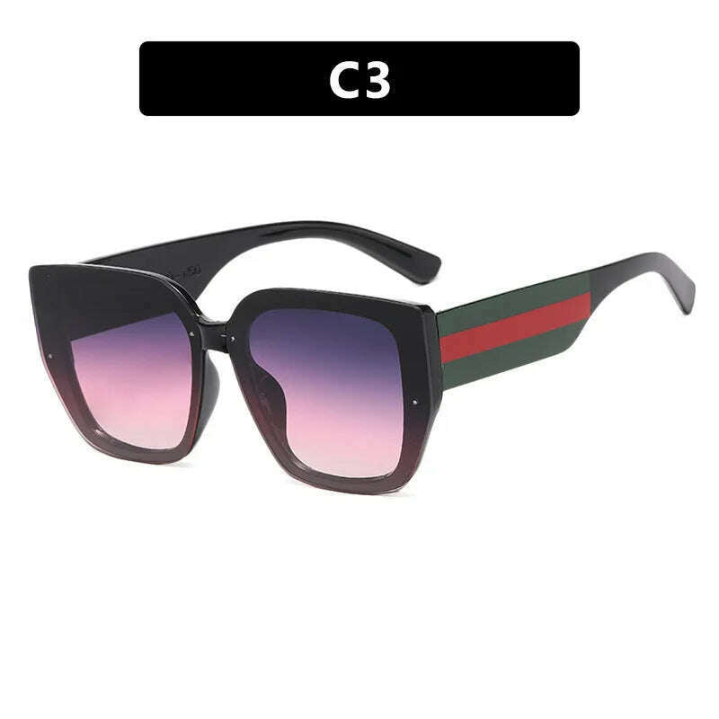 KIMLUD, Polygonal Mix Color Sunglasses Irregular 2024 New Women Sunglasses Retro Fashion Concave Shape Girls Eyewear Luxury Designer, M410-C3, KIMLUD APPAREL - Womens Clothes