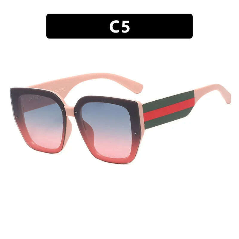 KIMLUD, Polygonal Mix Color Sunglasses Irregular 2024 New Women Sunglasses Retro Fashion Concave Shape Girls Eyewear Luxury Designer, M410-C5, KIMLUD APPAREL - Womens Clothes