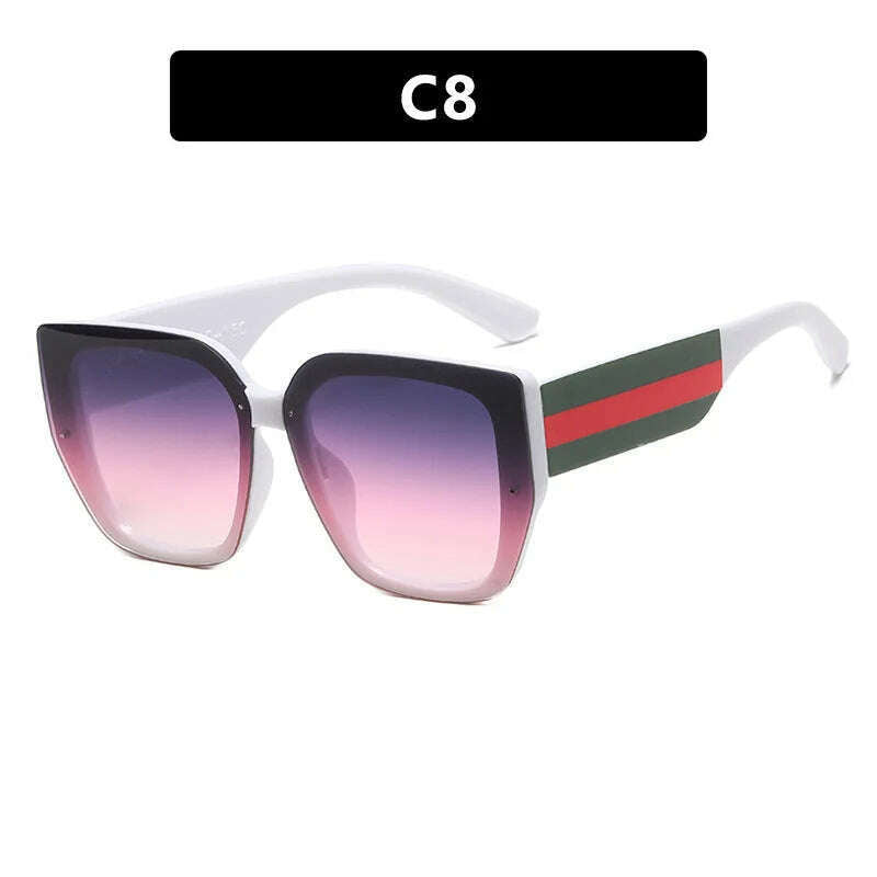 KIMLUD, Polygonal Mix Color Sunglasses Irregular 2024 New Women Sunglasses Retro Fashion Concave Shape Girls Eyewear Luxury Designer, M410-C8, KIMLUD APPAREL - Womens Clothes