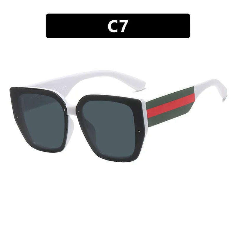 KIMLUD, Polygonal Mix Color Sunglasses Irregular 2024 New Women Sunglasses Retro Fashion Concave Shape Girls Eyewear Luxury Designer, M410-C7, KIMLUD APPAREL - Womens Clothes