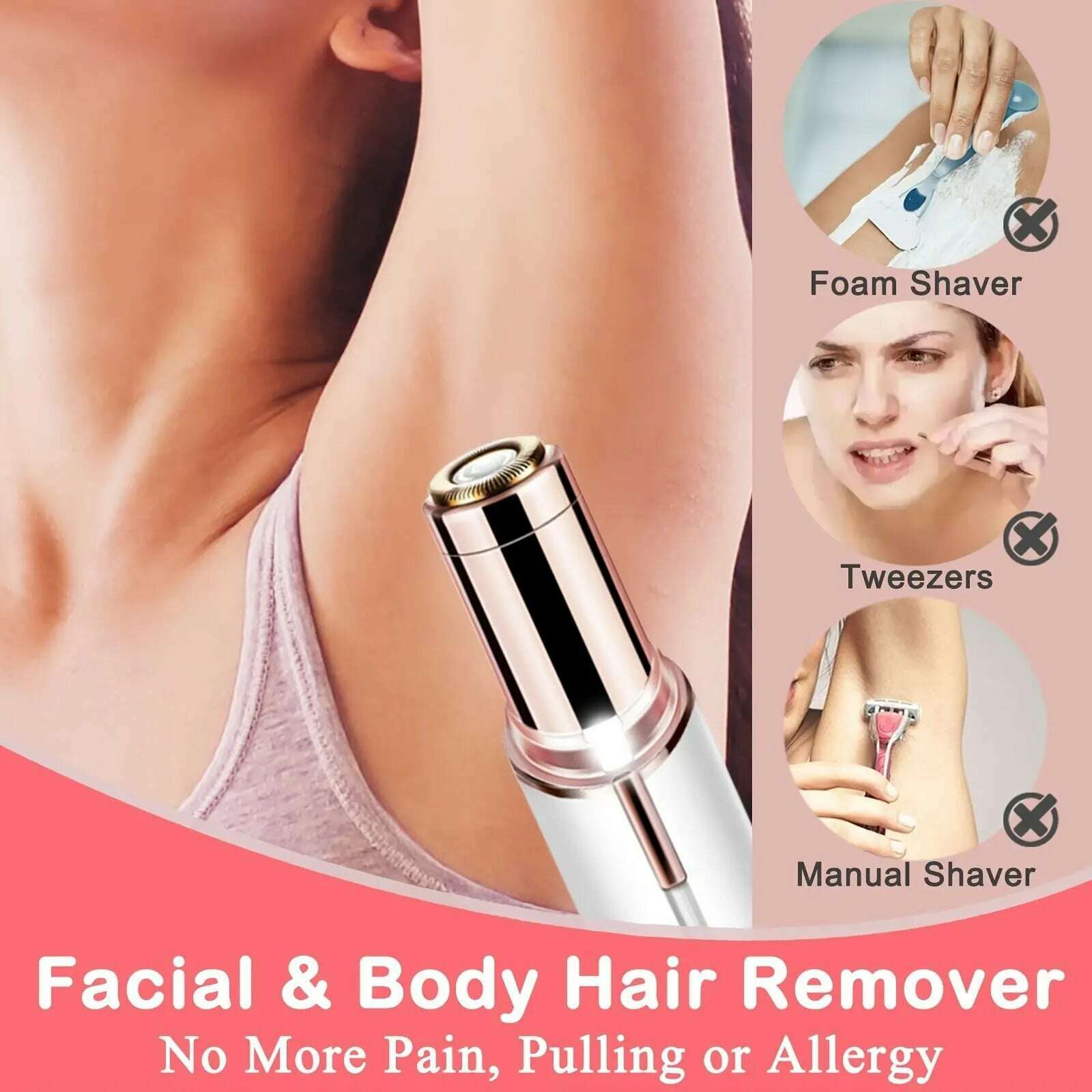 Portable Lipstick Shaped Electric Hair Remover For Women Painless And Effective Facial Hair Removal Home Razor Shaver Tool - KIMLUD