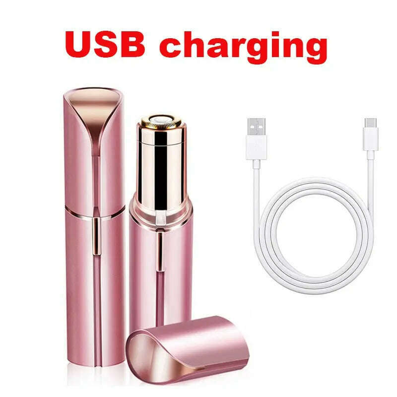 Portable Lipstick Shaped Electric Hair Remover For Women Painless And Effective Facial Hair Removal Home Razor Shaver Tool - KIMLUD