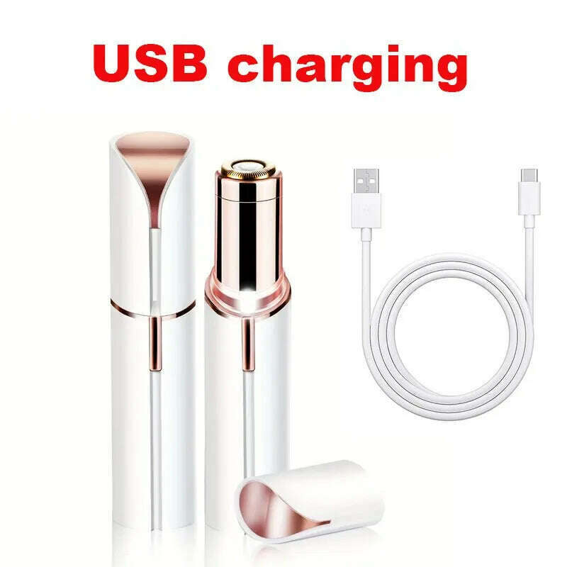 Portable Lipstick Shaped Electric Hair Remover For Women Painless And Effective Facial Hair Removal Home Razor Shaver Tool - KIMLUD