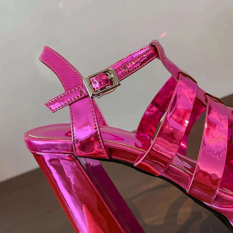 2022 Ladies High Heels Double Waterproof Platform Sandals for Women Luxury Brand Designer Summer Party Chunky Pumps and Shoes - KIMLUD