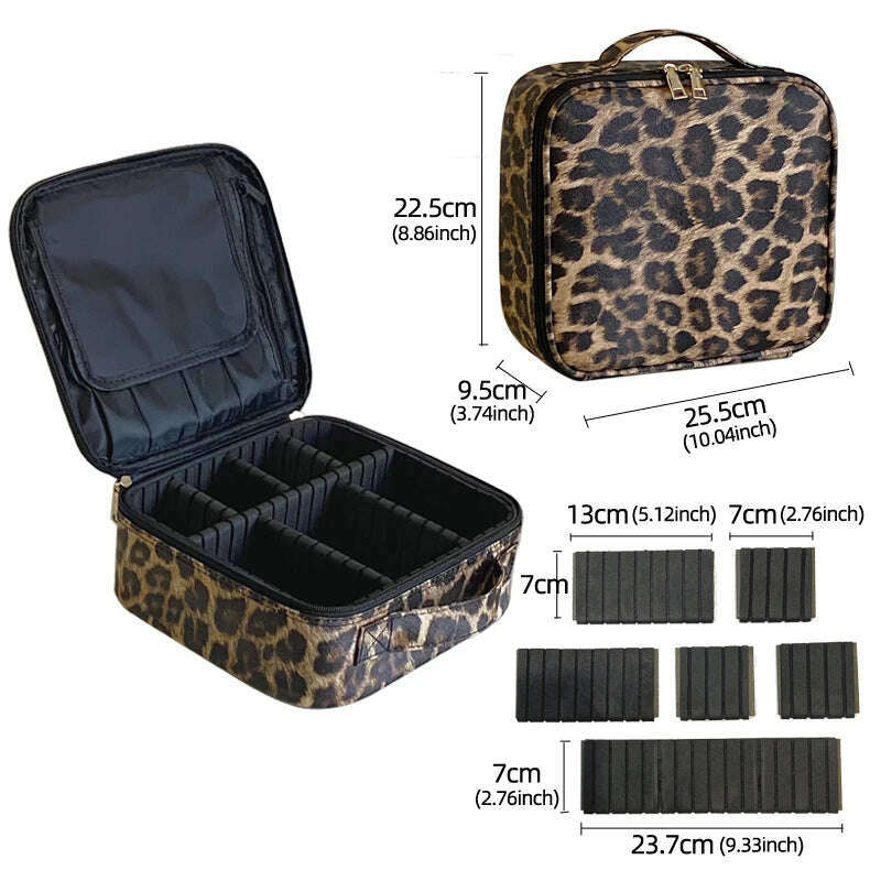 2022 New High Quality Professional Makeup Case For Women With Compartments PU Leather Waterproof Travel Large Capacity Storage - KIMLUD
