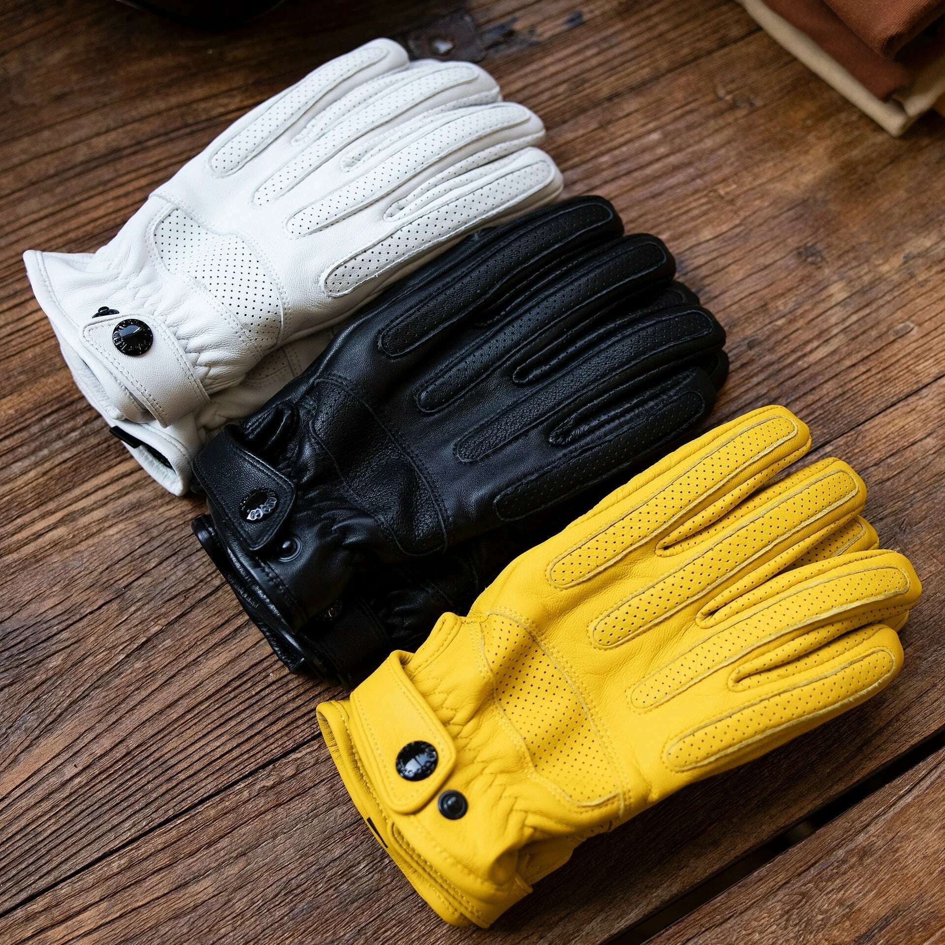 PST-0001 Super Offer! Genuine Thick Goat Skin Good Quality Leather Durable Rider Gloves - KIMLUD