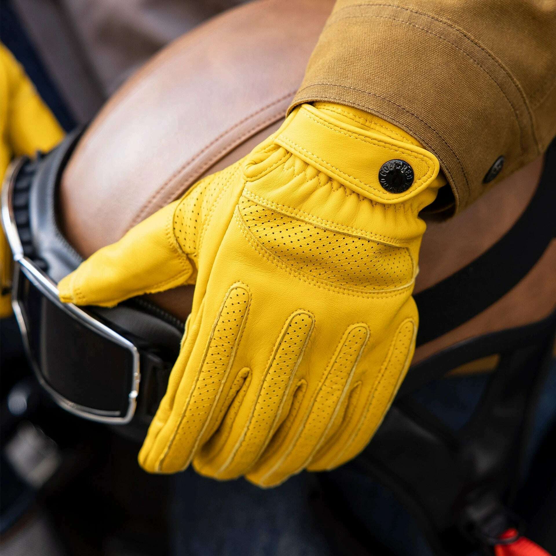PST-0001 Super Offer! Genuine Thick Goat Skin Good Quality Leather Durable Rider Gloves - KIMLUD