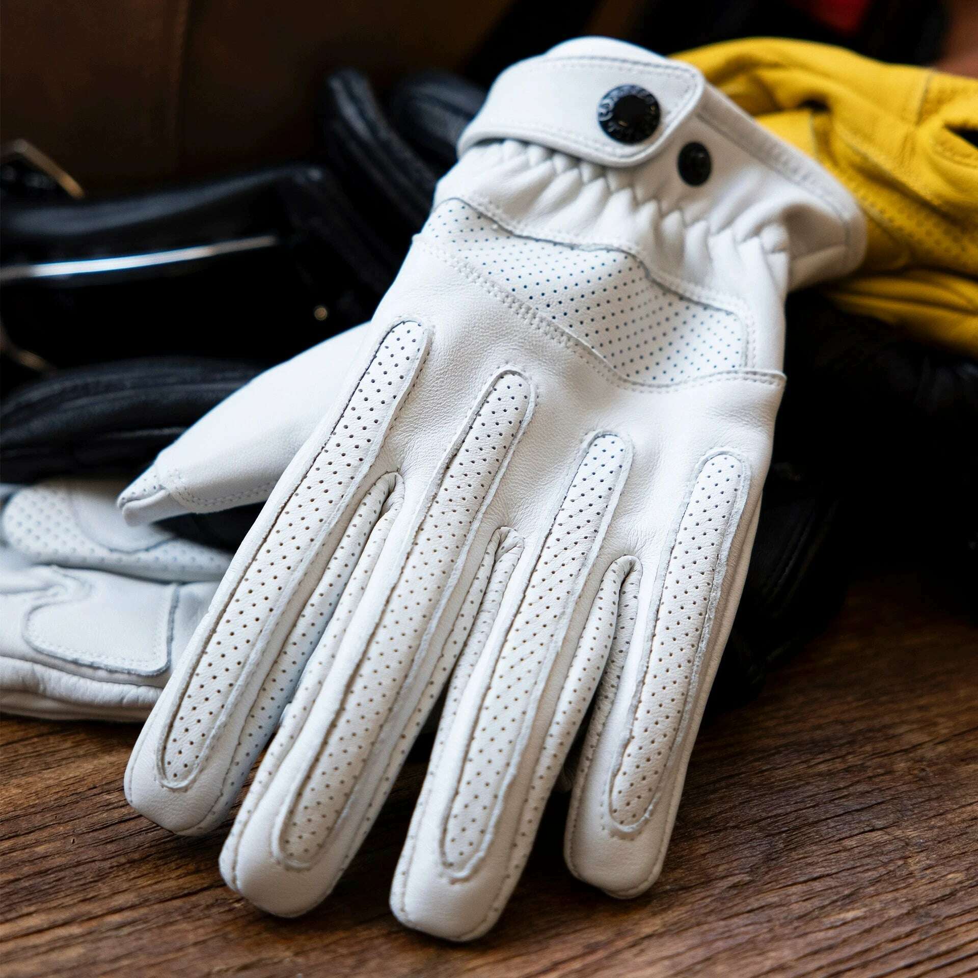 PST-0001 Super Offer! Genuine Thick Goat Skin Good Quality Leather Durable Rider Gloves - KIMLUD