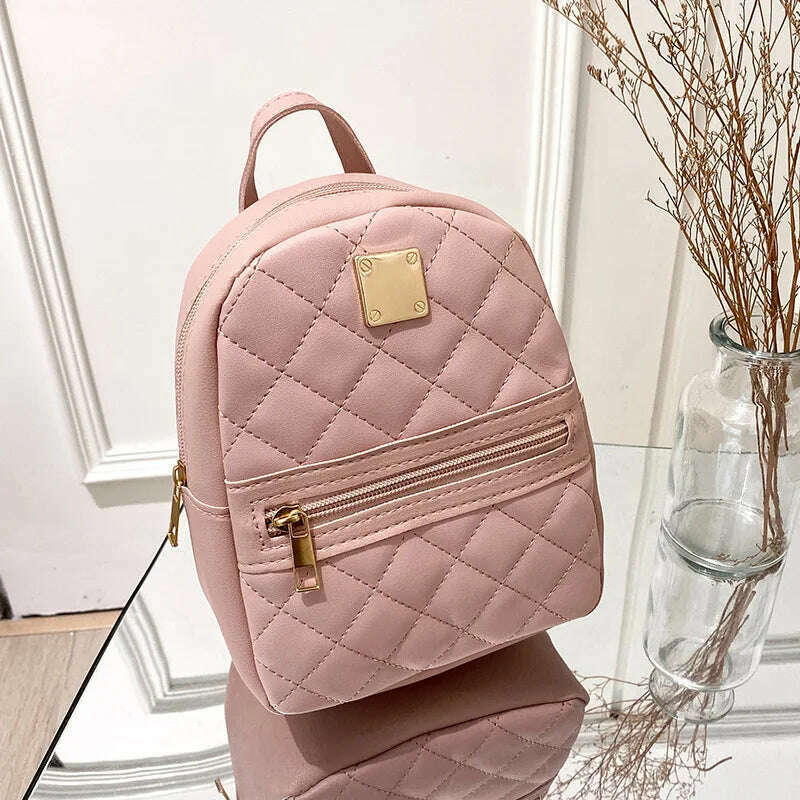 PU Leather Mini Women' Backpack Multi-Function Ladies Phone Pouch Pack Ladies School Backpack Shoulder Bags for Women mochilas - KIMLUD