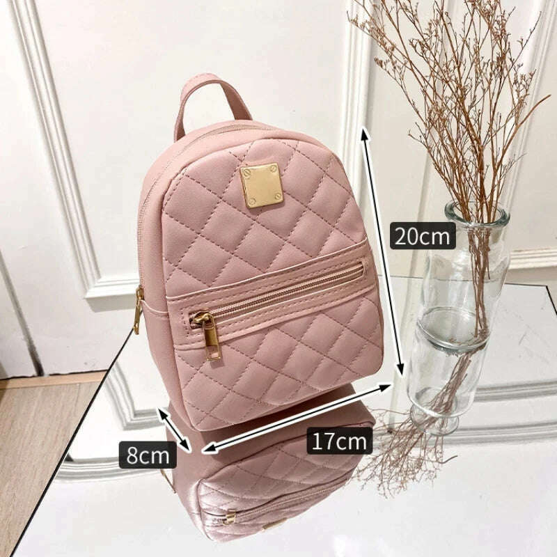 PU Leather Mini Women' Backpack Multi-Function Ladies Phone Pouch Pack Ladies School Backpack Shoulder Bags for Women mochilas - KIMLUD