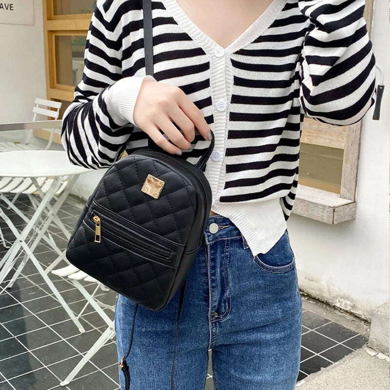 PU Leather Mini Women' Backpack Multi-Function Ladies Phone Pouch Pack Ladies School Backpack Shoulder Bags for Women mochilas - KIMLUD