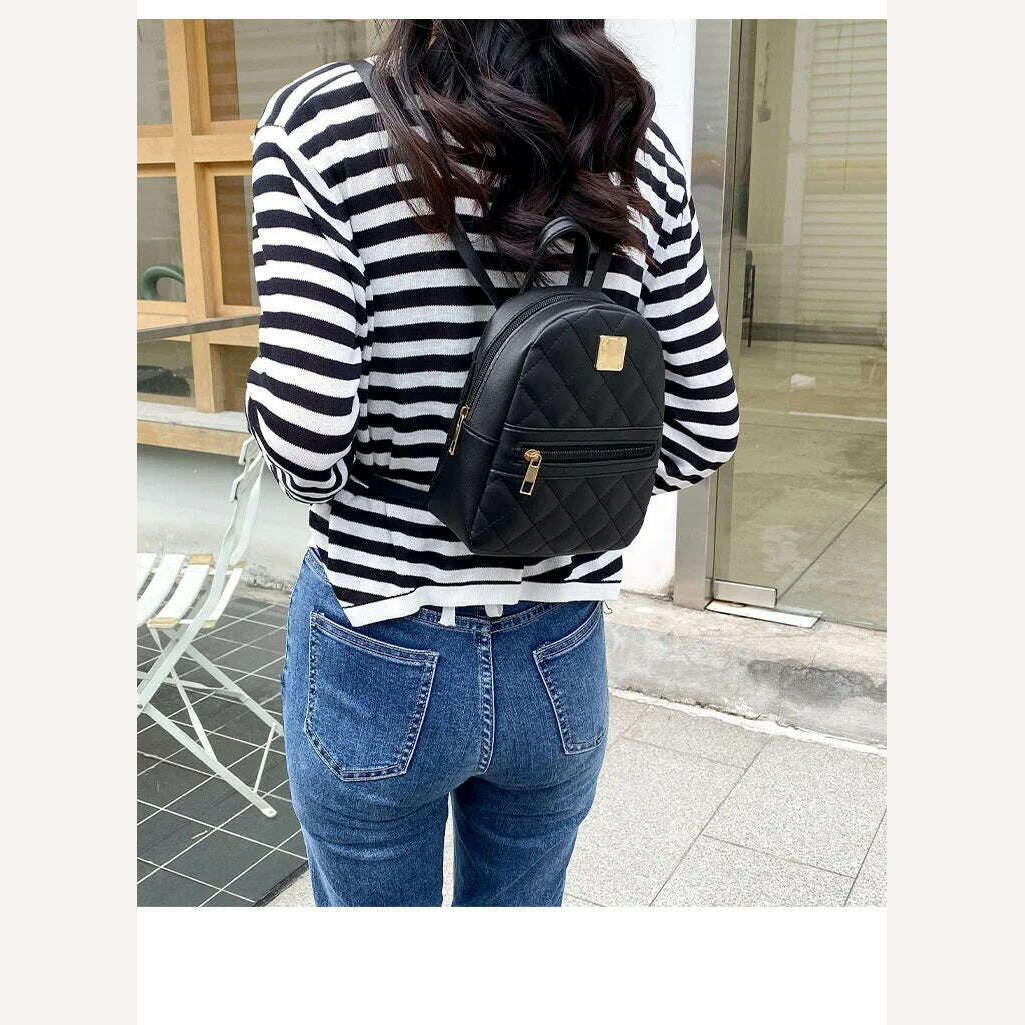 PU Leather Mini Women' Backpack Multi-Function Ladies Phone Pouch Pack Ladies School Backpack Shoulder Bags for Women mochilas - KIMLUD
