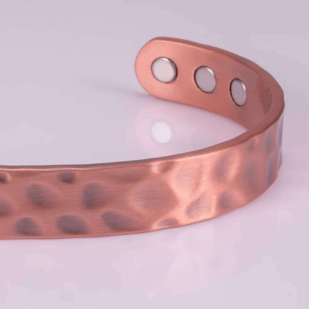 KIMLUD, Pure Copper Magnetic Bracelet Arthritis Adjustable 10mm Vintage Magnetic Bracelet Health Energy Copper Cuff Bracelet & Bangles, KIMLUD Womens Clothes