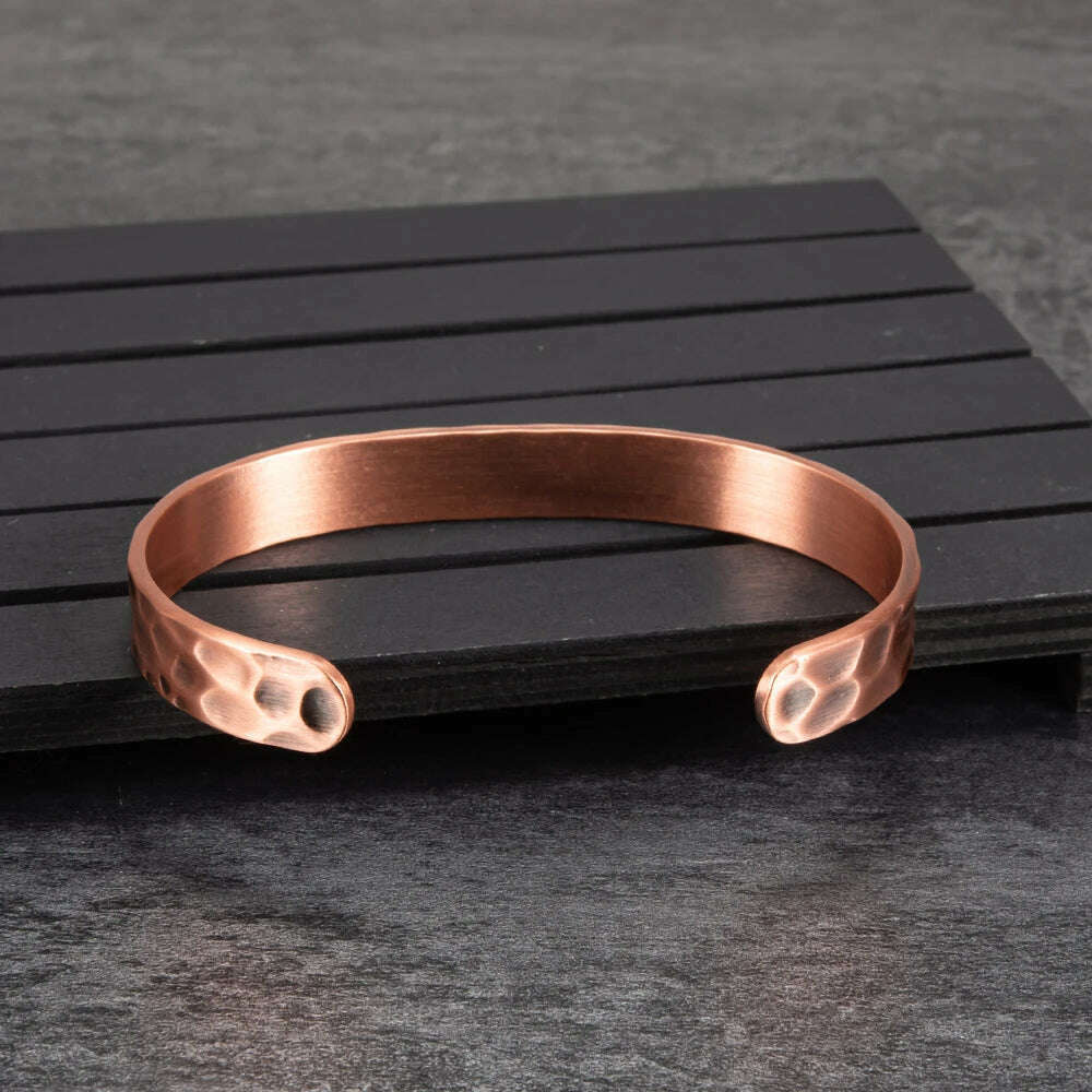 KIMLUD, Pure Copper Magnetic Bracelet Arthritis Adjustable 10mm Vintage Magnetic Bracelet Health Energy Copper Cuff Bracelet & Bangles, KIMLUD Womens Clothes