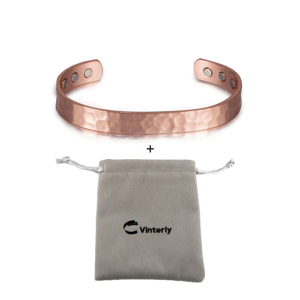KIMLUD, Pure Copper Magnetic Bracelet Arthritis Adjustable 10mm Vintage Magnetic Bracelet Health Energy Copper Cuff Bracelet & Bangles, CB004 bag, KIMLUD APPAREL - Womens Clothes