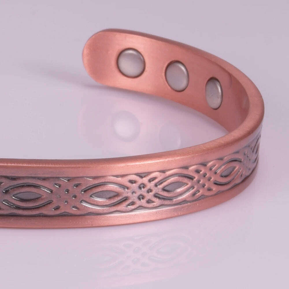 KIMLUD, Real Copper Magnetic Bracelet for Women Adjustable Vintage Viking Pure Copper Bracelet & Bangles Cuff Copper Magnetic Bracelet, KIMLUD Womens Clothes