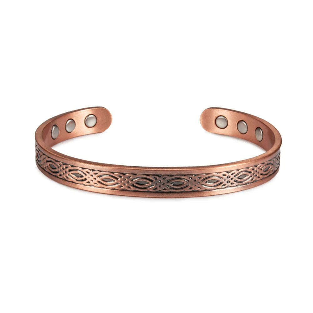 KIMLUD, Real Copper Magnetic Bracelet for Women Adjustable Vintage Viking Pure Copper Bracelet & Bangles Cuff Copper Magnetic Bracelet, copper, KIMLUD APPAREL - Womens Clothes