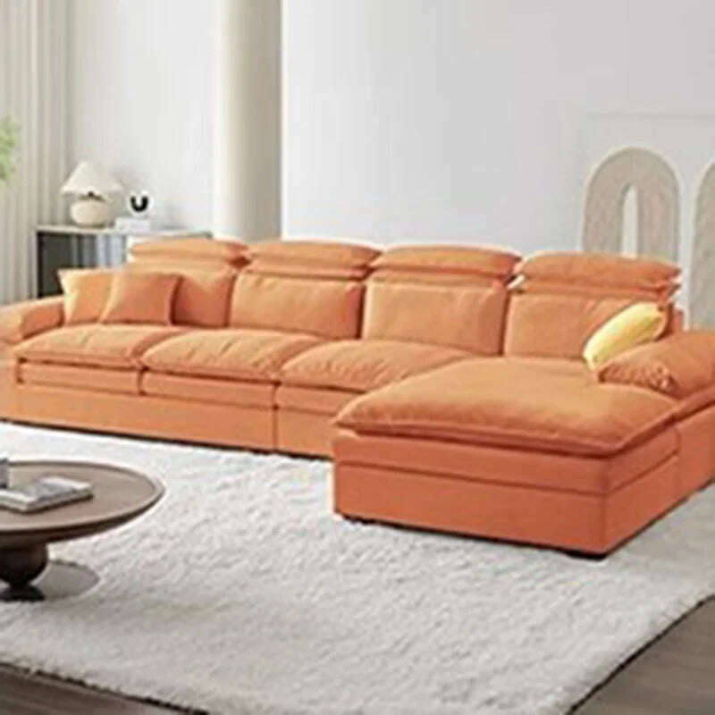 Relaxing White Sofa Nordic Lazy Elegant Soft Minimalist Puff Sofa Bedrooms Reclining Divani Da Soggiorno Living Room Furniture - KIMLUD