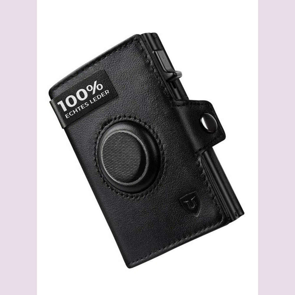 RFID Blocker Wallet for Men Genuine Leather Wallet with Coin Pocket Airtag Wallet - KIMLUD