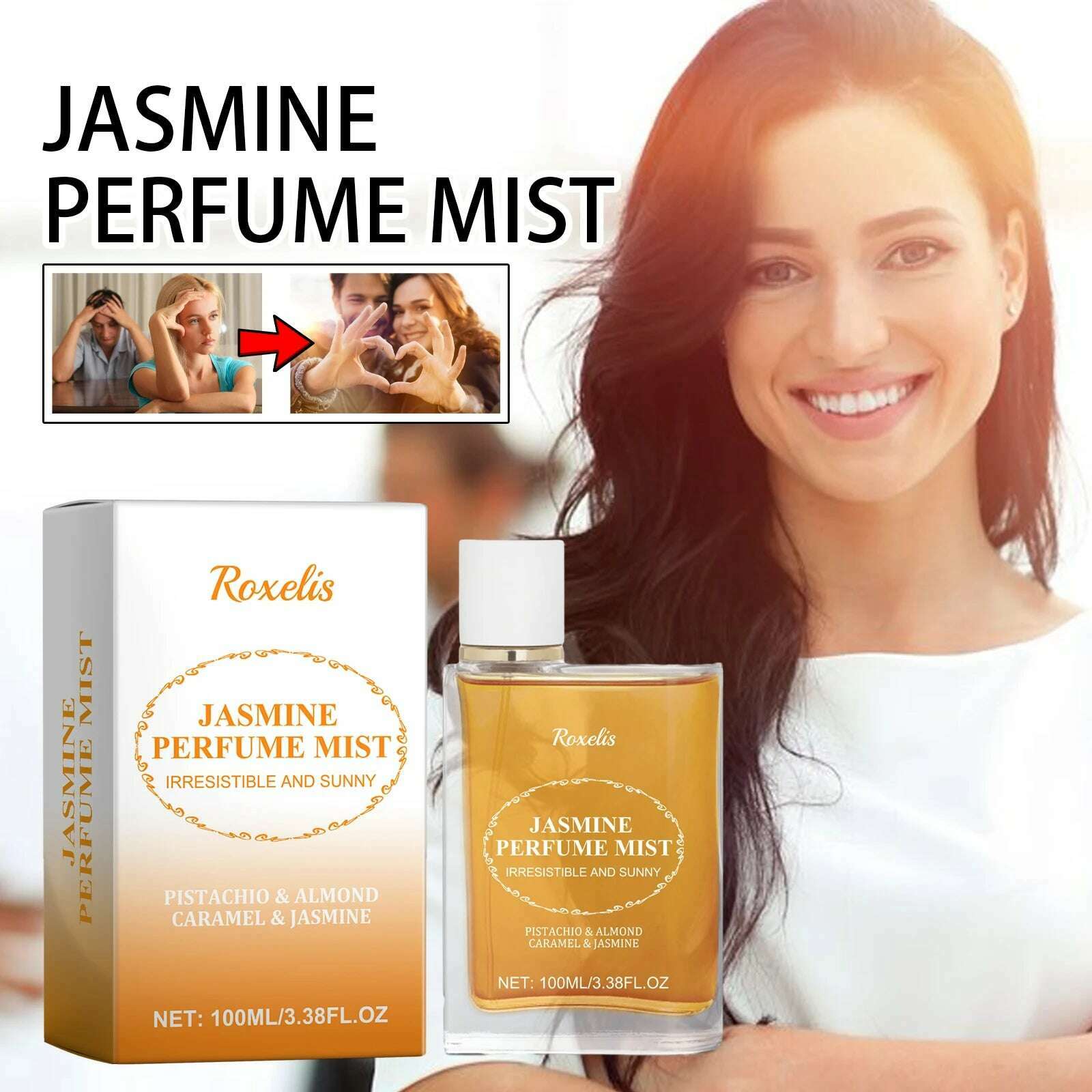 Roxelis 100ml Light Scented Brazilian Perfume for Women, Fresh, Natural and Lasting, Jasmine Wood Floral Fragrance Perfume - KIMLUD