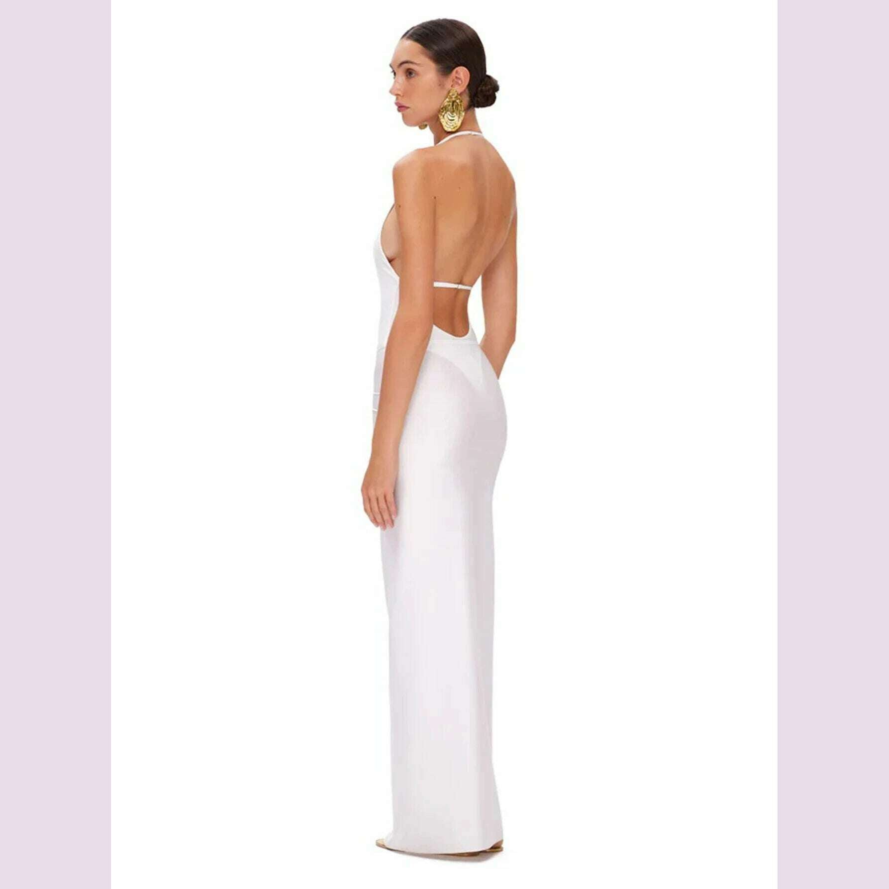 Sexy Deep V Neck Swimsuit With Skirt Women 2 Pcs Suits 2025 High Leg Backless Swimwear Fashion Female Holiday Beachwear Outfits - KIMLUD