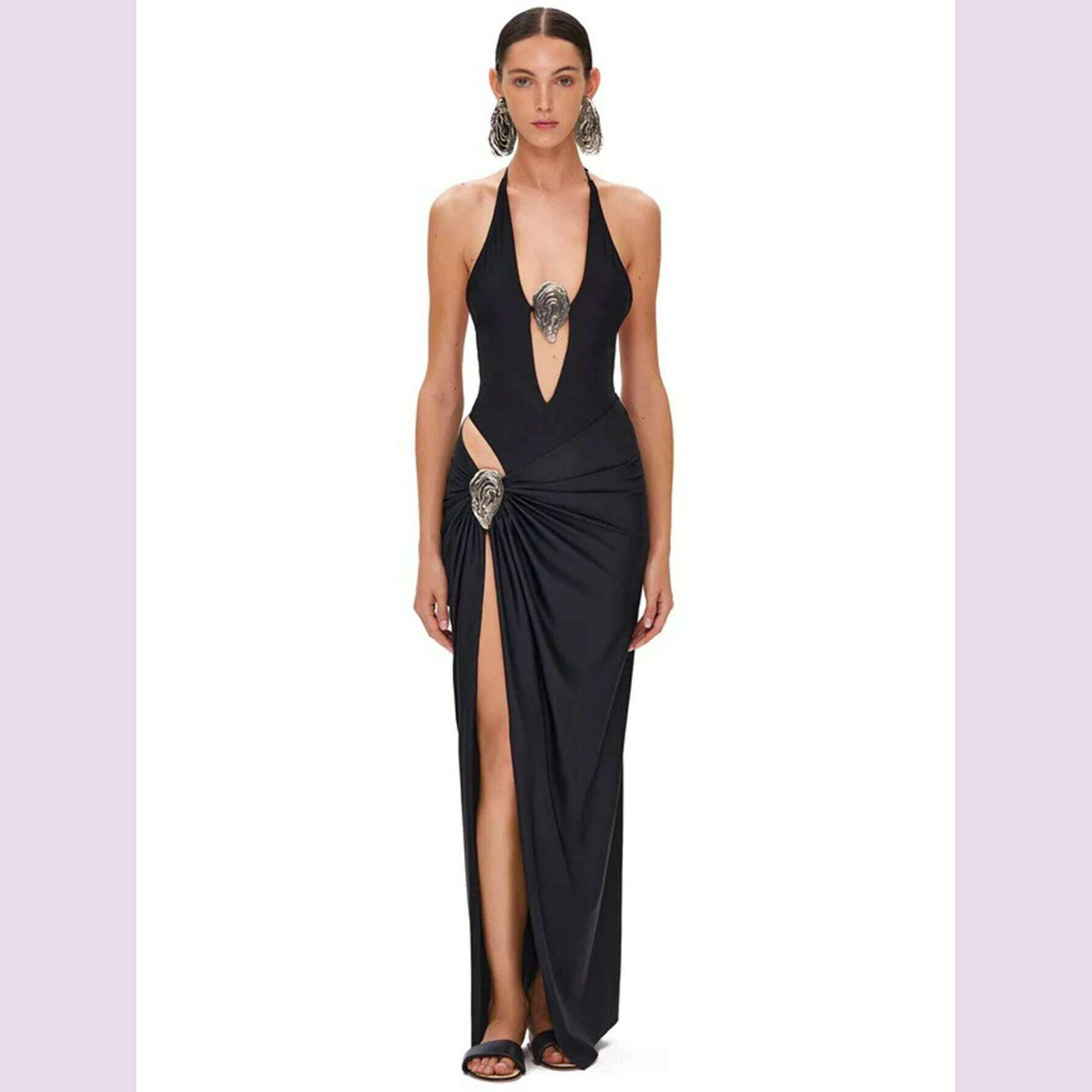 Sexy Deep V Neck Swimsuit With Skirt Women 2 Pcs Suits 2025 High Leg Backless Swimwear Fashion Female Holiday Beachwear Outfits - KIMLUD