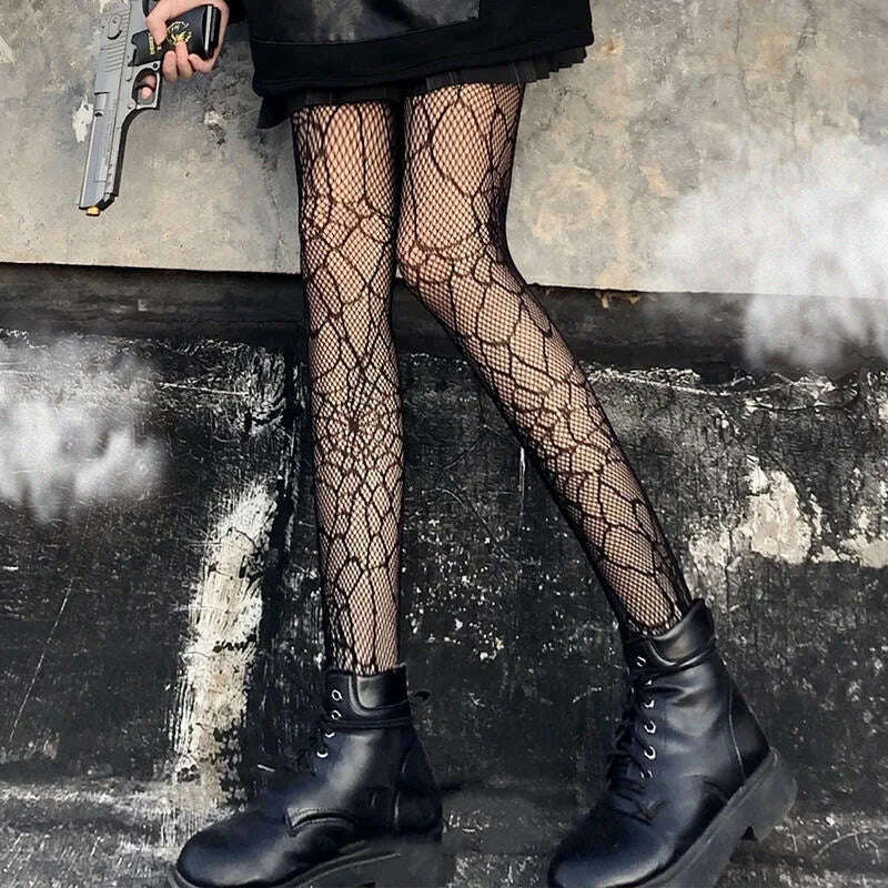 Sexy Women's Leopard Print Mesh Fishnet Net Pantyhose Stockings Party Tights Socks Stockings Lolita JK G Tights Gothic Clothes - KIMLUD