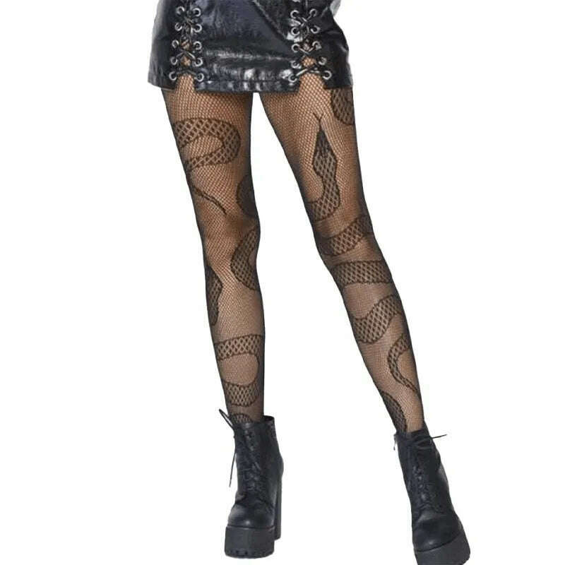 Sexy Women's Leopard Print Mesh Fishnet Net Pantyhose Stockings Party Tights Socks Stockings Lolita JK G Tights Gothic Clothes - KIMLUD