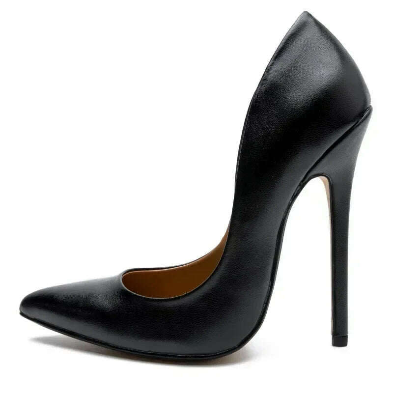 KIMLUD, Shoes Designer New Women Pumps Fashion Pointed Toe Patent Leather 14CM Thin Heels Novelty Modern Sandals Fashion Women's Shoes, KIMLUD Womens Clothes