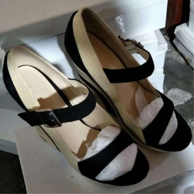 SHOFOO shoes Fashion women's high heels Peep toe pumps Wedge heel Multicolor Heel height about 15cm Lady shoes Fashion show - KIMLUD