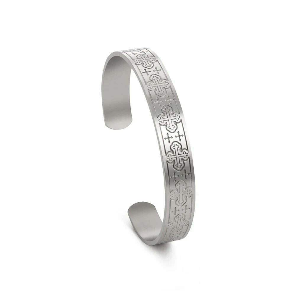 Skyrim Viking Triquetra Cuff Bangle for Women Men Stainless Steel Good Luck Amulet Vintage Celtics Irish Knots Bracelet Jewelry - KIMLUD